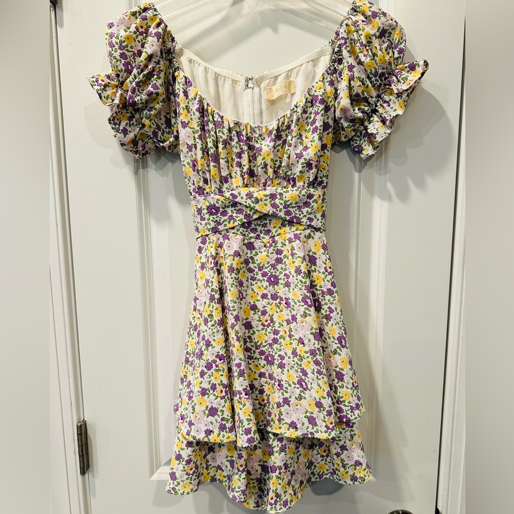 Altar’d State Purple and Yellow Floral Romper, Size M